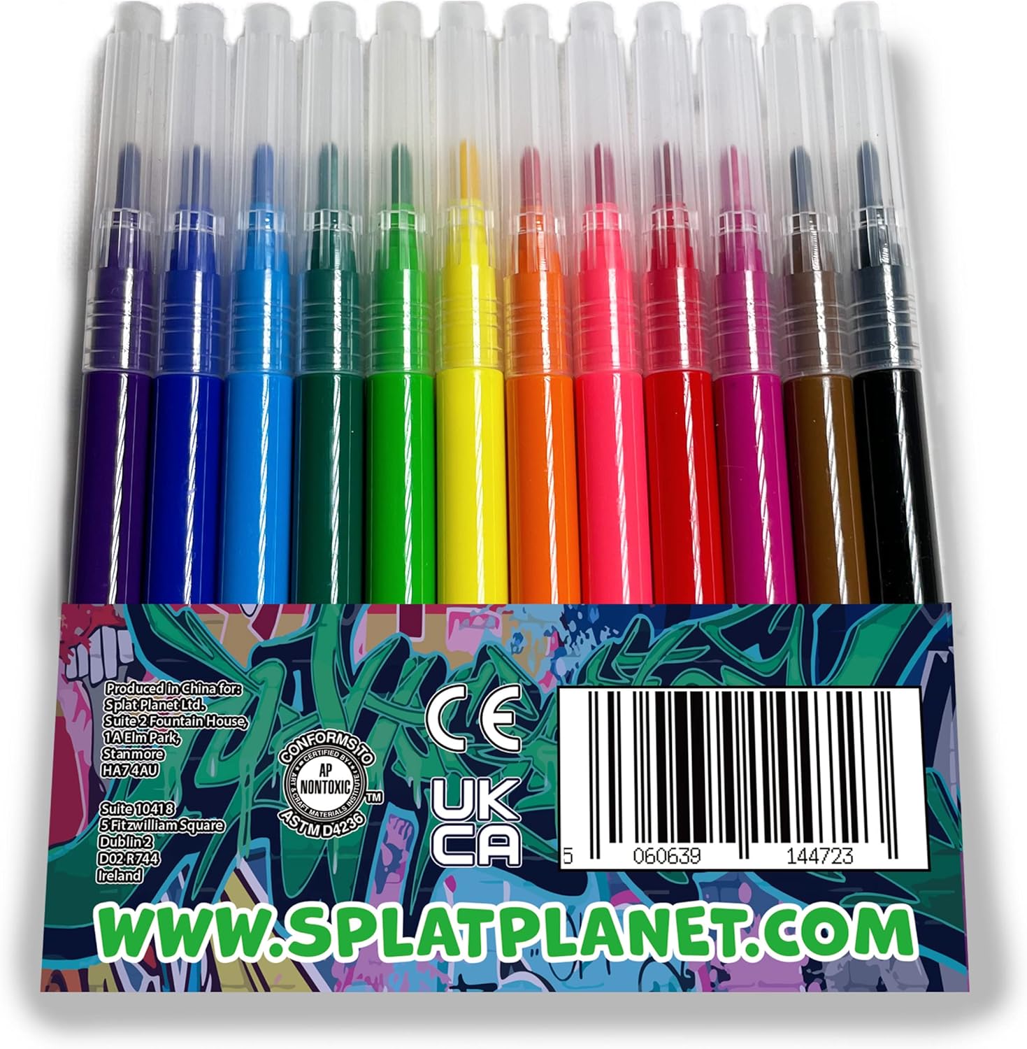 Splat Planet Paquete de recarga lavable de 12 colores para bolígrafo de graffiti, bolígrafo aerógrafo para niños – pintura y coloración
