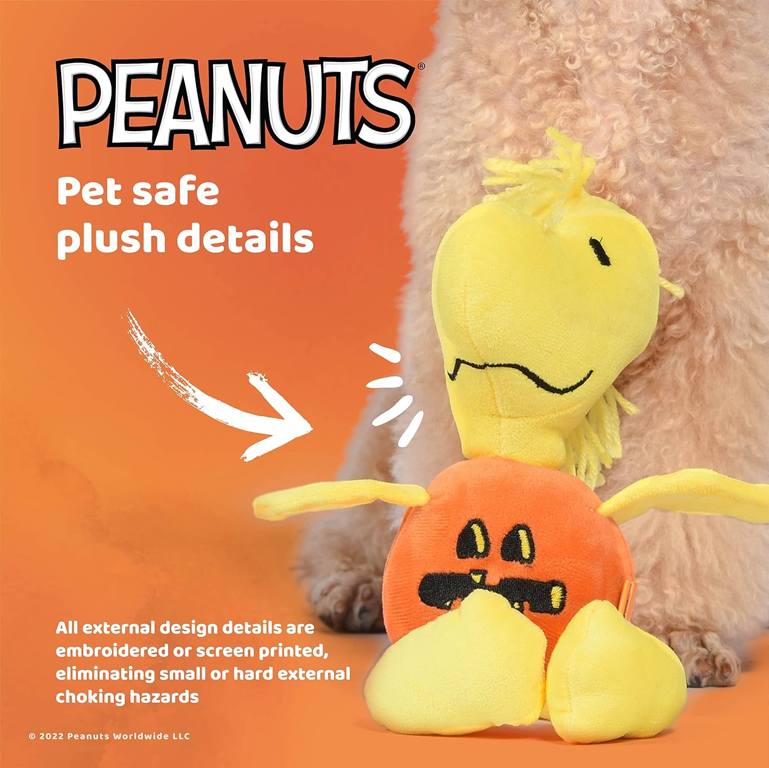 Woodstock – Juguete chirriante de calabaza para mascotas, juguete chirriante de Woodstock para mascotas, juguete chirriante para mascotas, juguetes