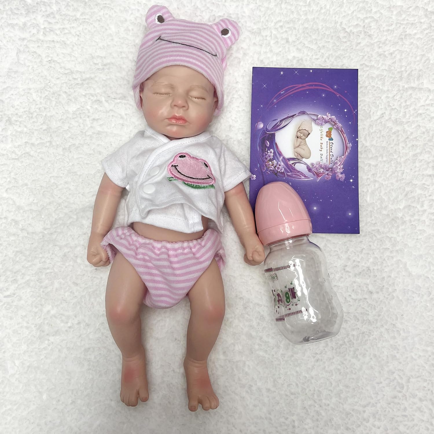 OtardDolls 13.0 in cuerpo completo sólido de silicona Loulou Girl Reborn Muñecas realistas hechas a mano pintadas muñecas Reborn regalo para niños