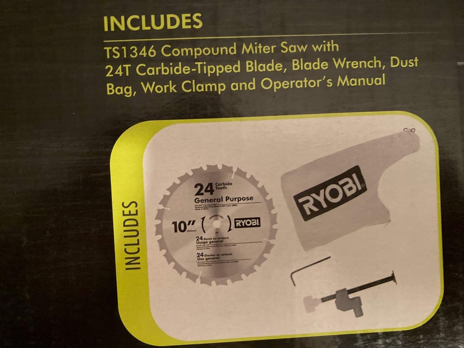 Ryobi Sierra ingletadora compuesta de 10 pulgadas con sierra ingletadora compuesta de 10 pulgadas con LED LED
