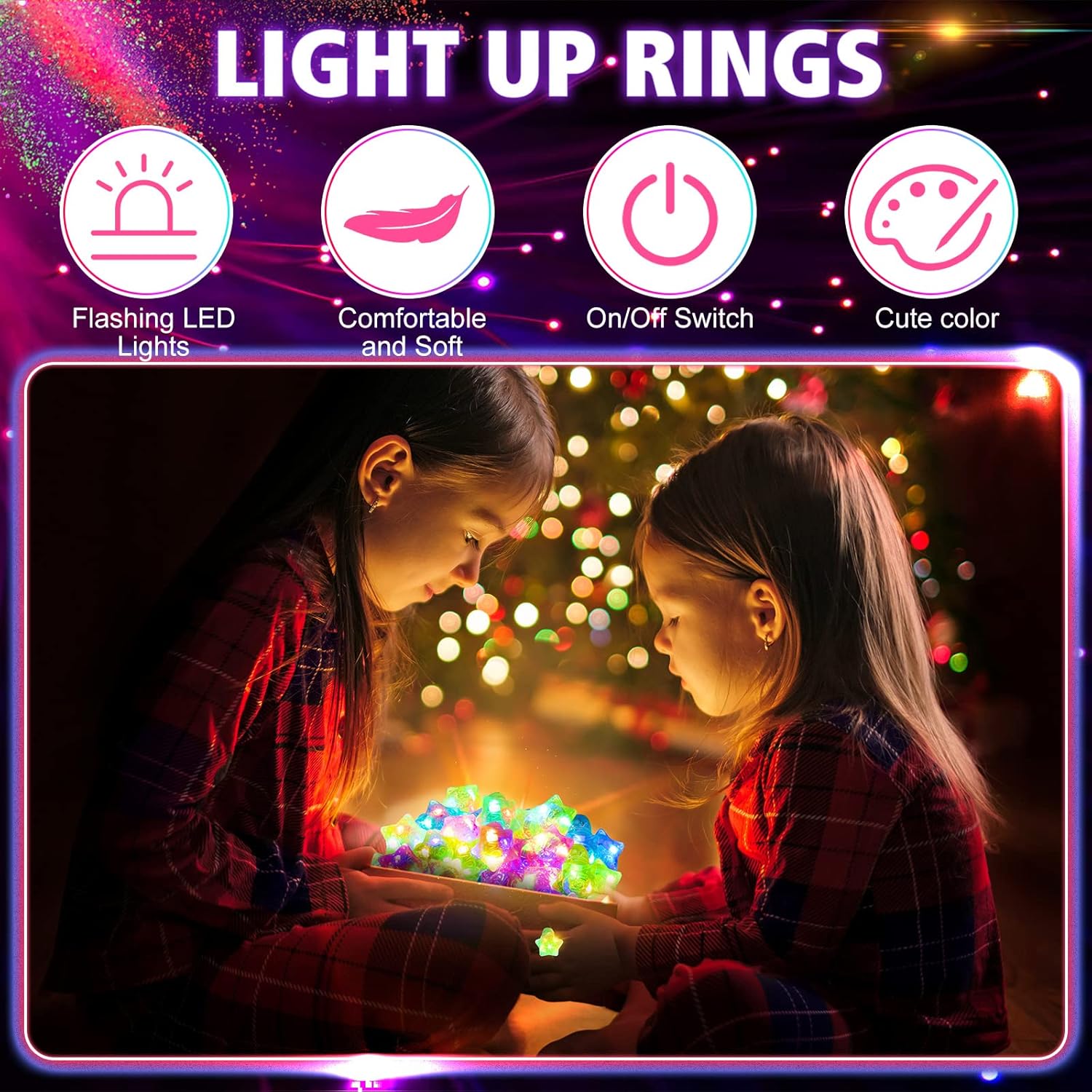 50 anillos LED intermitentes iluminados con luces de gelatina, coloridos anillos brillantes para fiestas, juegos de clase, premios, Halloween, San