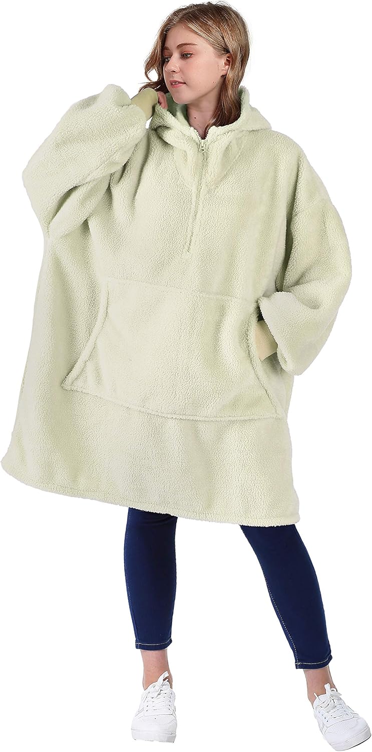Catalonia – Sudadera con capucha de gran tamaño con cremallera, suéter gigante de oveja sintética. Bolsillo frontal grande, acogedora, cálida,