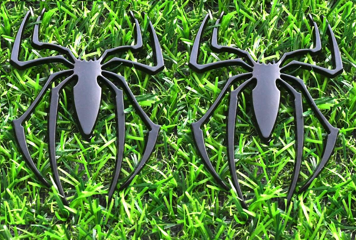 2 calcomanías de araña con logotipo 3D de araña de metal compatible con Can Am Spyder, vehículo universal, camión, motocicleta, RV, scooter, SUV,