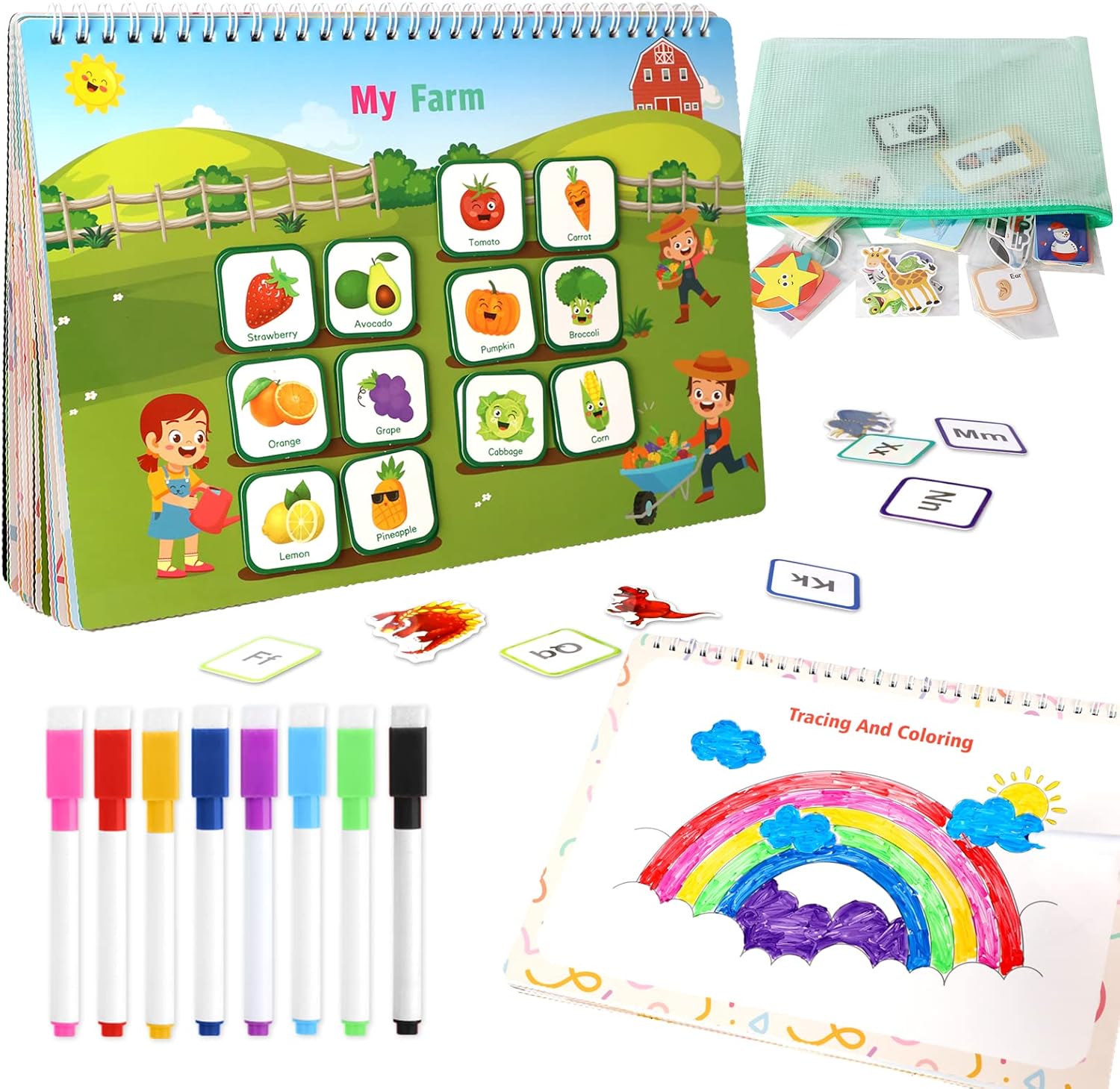 Arthopt Libro ocupado, 32 páginas Montessori Libro ocupado para niños pequeños, materiales de aprendizaje para autismo, juguetes educativos,