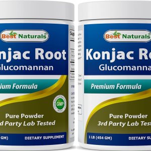 Best Naturals Paquete de 2 raíces de glucomanano Konjac 1 libra  2000 mg por porción  (total de 2 libras) Best Naturals Paquete de 2 raíces de glucomanano Konjac 1 libra  2000 mg por porción  (total de 2 libras)