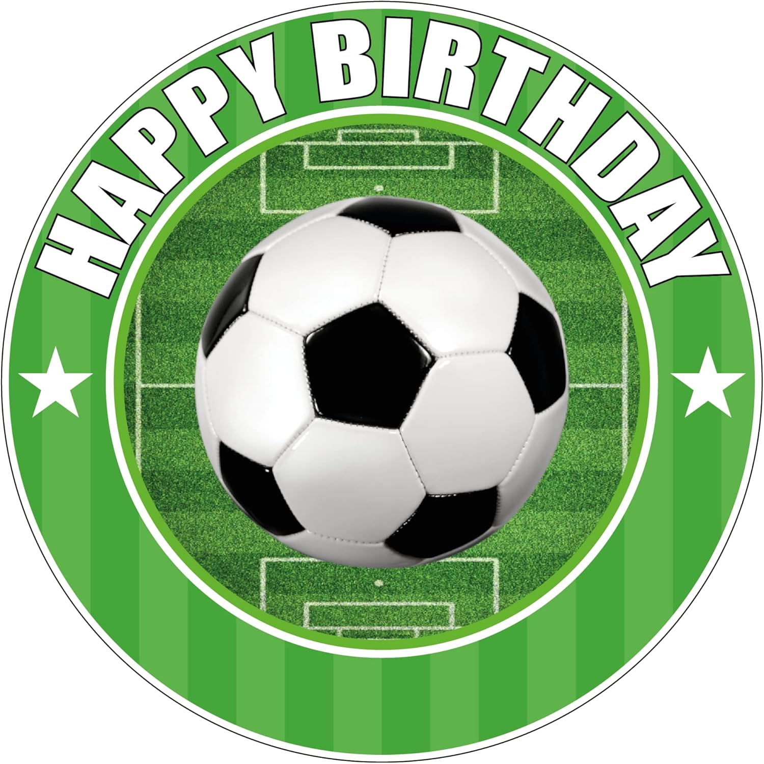 Decoración para pastel de pelota de fútbol de 7.5 pulgadas, decoración redonda comestible para pastel de cumpleaños, pastel de cumpleaños