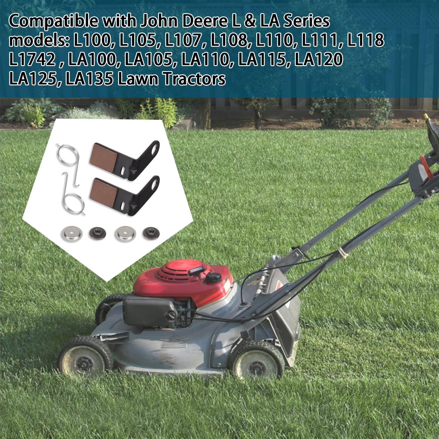 Pastilla de freno GY21943A – de Ohoho- Compatible con tractores de césped J-ohn Deere de 42 pulgadas L, D, X y LA, con retenedor GX20515 y resortes