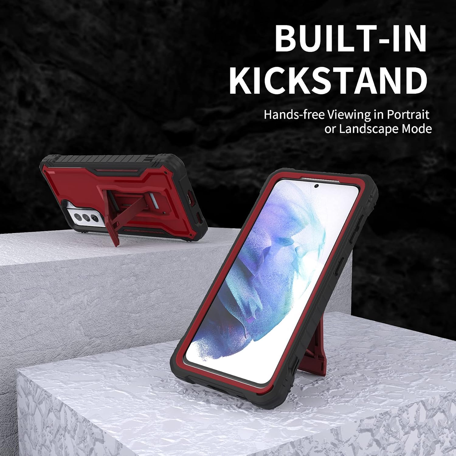 DUOPAL Funda para Samsung Galaxy S21 Plus, protección de grado militar, a prueba de golpes, con protector de pantalla HD de vidrio templado y
