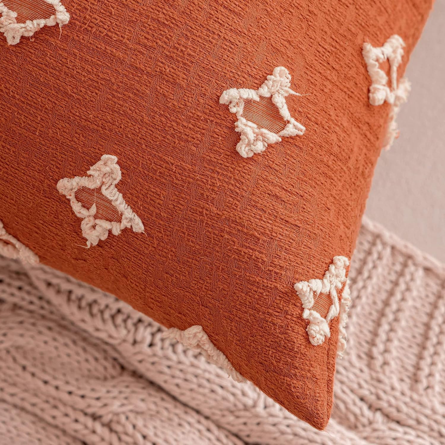 MIULEE – Juego de 2 fundas de almohada decorativas para funda de cojín de jacquard de rombos, funda de cuadros suaves para sofá, cama, dormitorio y