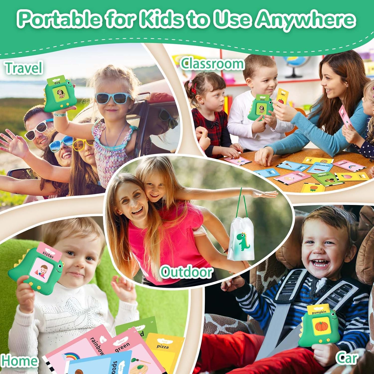 Juguetes para niños pequeños con 510 palabras visuales, juguetes de aprendizaje Montessori para niños pequeños de 1-3, 2-4, juguetes sensoriales de