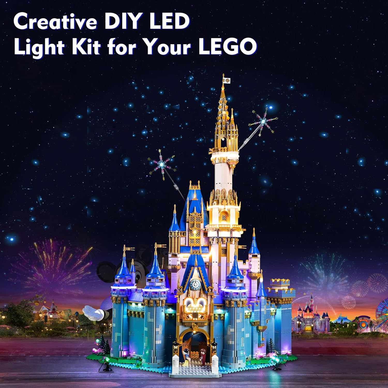 Kit de luces LED para Lego Disney Castle, versión mejorada de control de luz, juego de iluminación creativo, accesorios compatibles con Lego con
