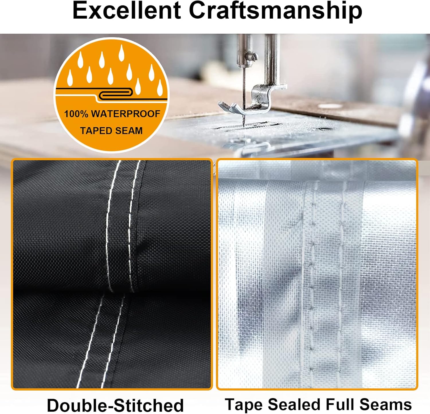 Paquete de 2 fundas para sillas de patio, fundas para muebles de exterior con tira impermeable, se adapta como funda de asiento profundo para sala