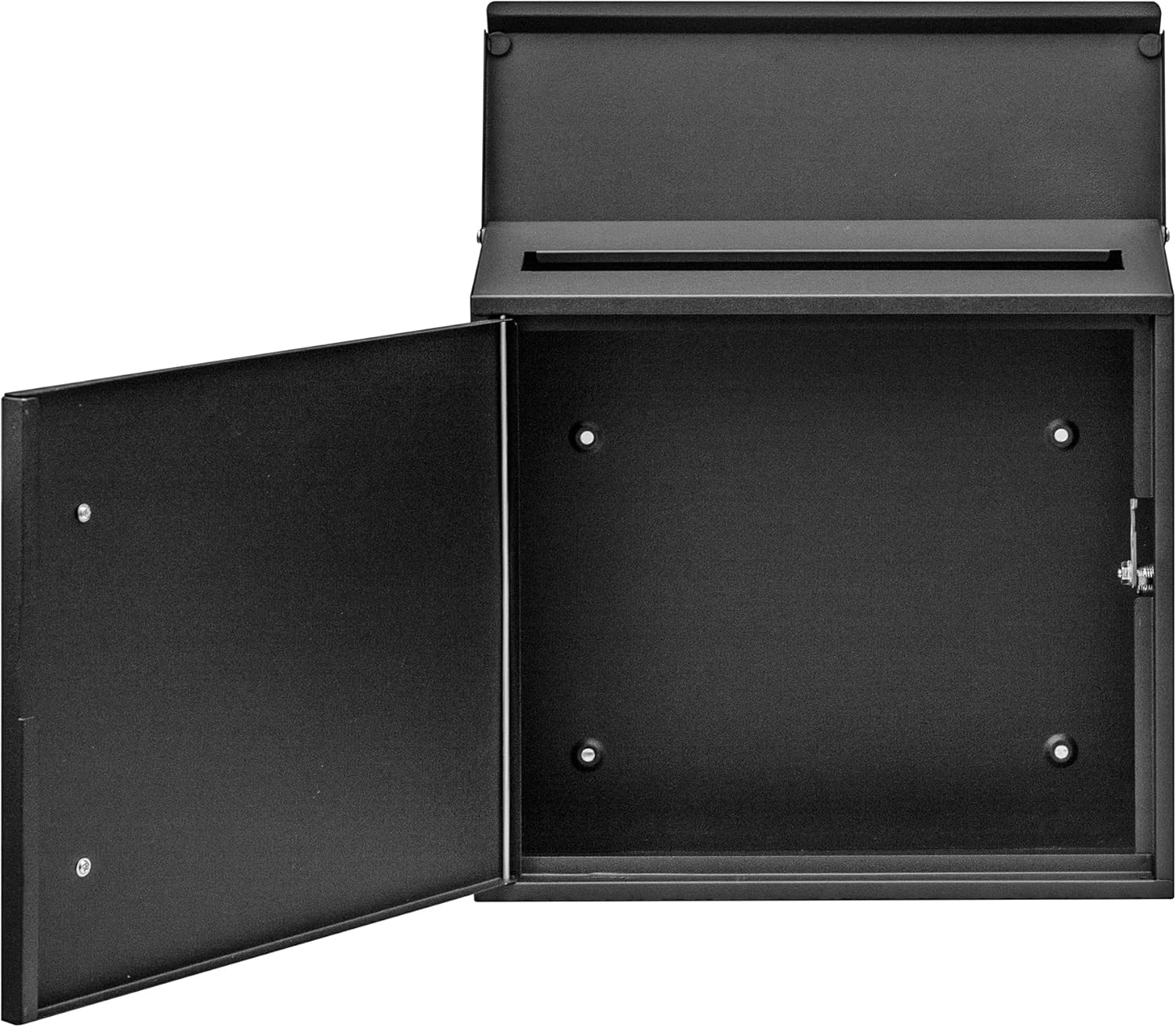Buzón de seguridad con bloqueo, montaje en pared, buzón de correo de acero galvanizado de gran capacidad, buzón de correo para exteriores, 13 x 12 x