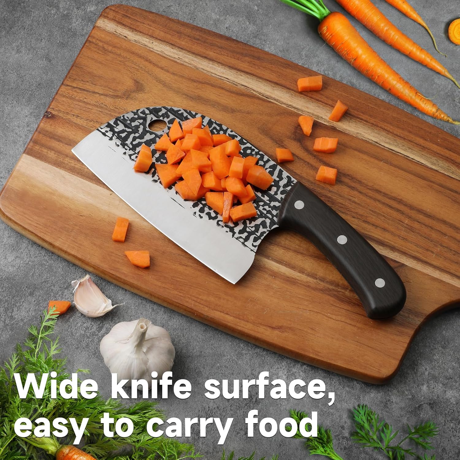 Cuchillo de carnicero profesional serbio – Cuchillo de carnicero para carne de 6 pulgadas, acero inoxidable al carbono