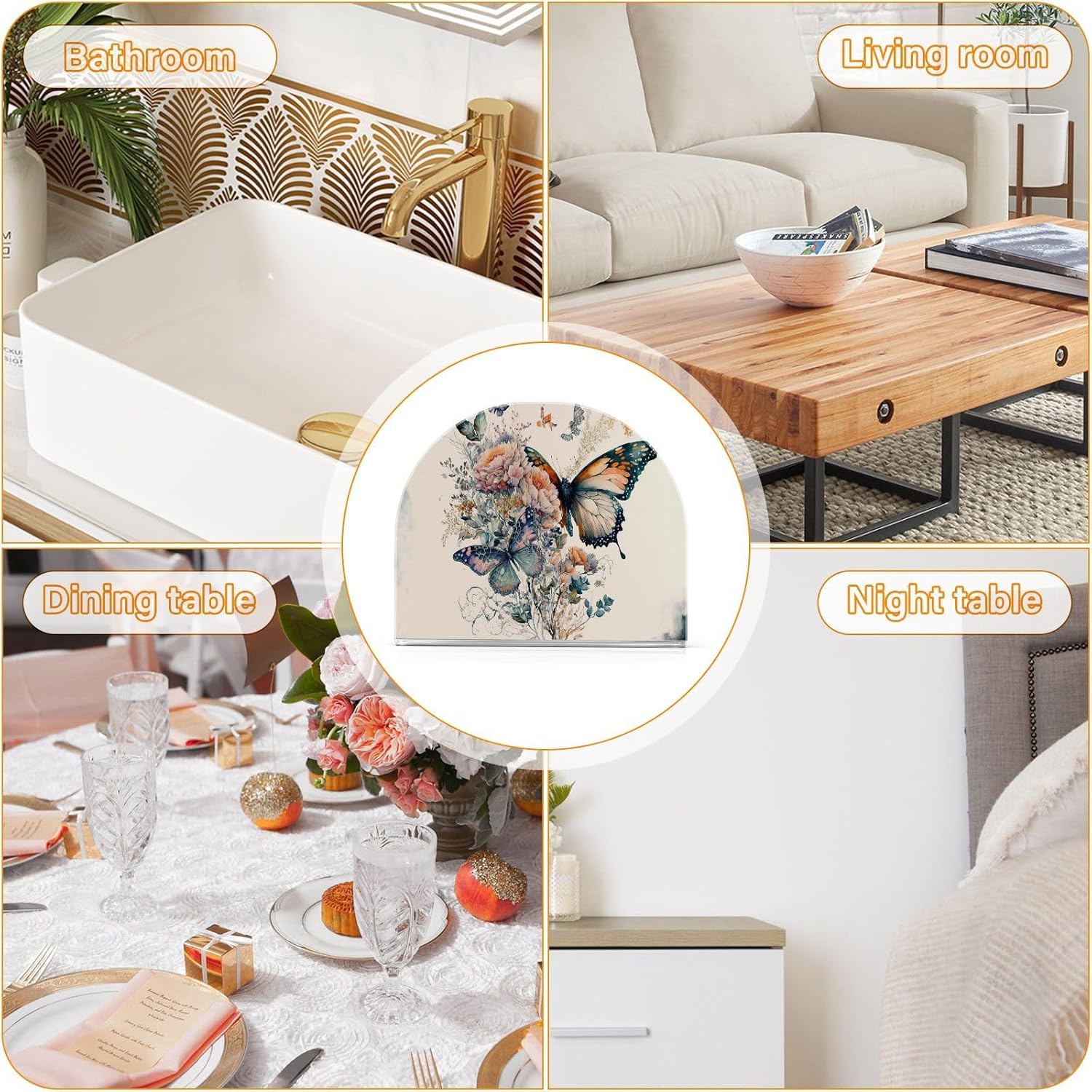 Servilletero de acrílico  Soporte para toallas de papel en transparente  Moderno soporte decorativo para servilletas de invitados para el hogar,
