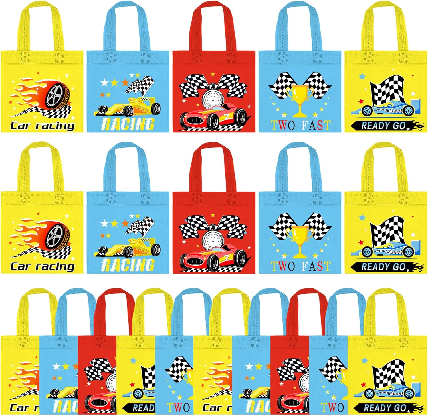 BANBALLON 20 bolsas de regalo de fiesta de coches de carreras, no tejidas, bolsas de regalo para niños, fiestas de cumpleaños, fiestas temáticas,