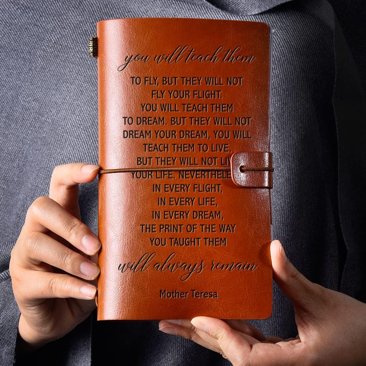 You will Teach Them to Fly – Diario de cuero grabado, diario de viaje inspirador en relieve, regalo para cumpleaños y Navidad