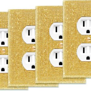 Cubierta de placa de pared dorada con diamantes de imitación coloridos, cubierta de interruptor de luz de colores, cubierta de interruptor de luz Cubierta de placa de pared dorada con diamantes de imitación coloridos, cubierta de interruptor de luz de colores, cubierta de interruptor de luz