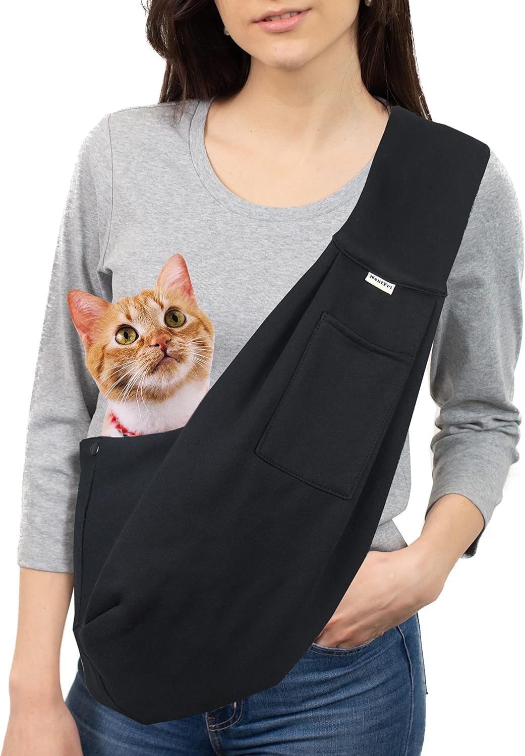 NextFri Mochila para mascotas con correa ajustable para el hombro, bolsa para cachorros, manos libres, reversible, para viajes al aire libre,