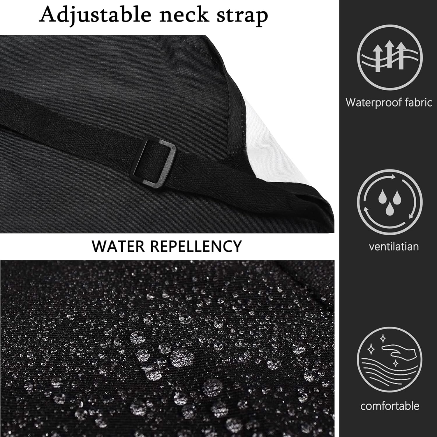Divertido delantal para mujer con bolsillos – Kiss The Cook And Bring Her (tejido bordado, talla única), Negro –