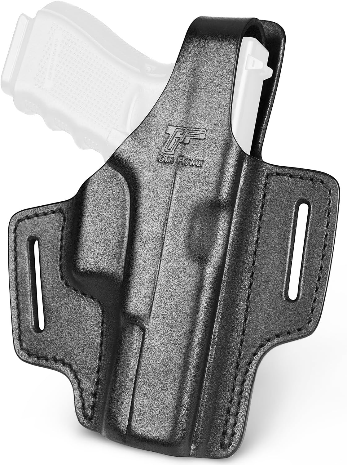 OWB – Funda de pulgar para Colt 1911 y 1911 5 pulgadas, Glock 17 19 19 x 22 23 31 32 45Taurus G2C G3C, PT111 PT140. Funda de cuero de grano completo