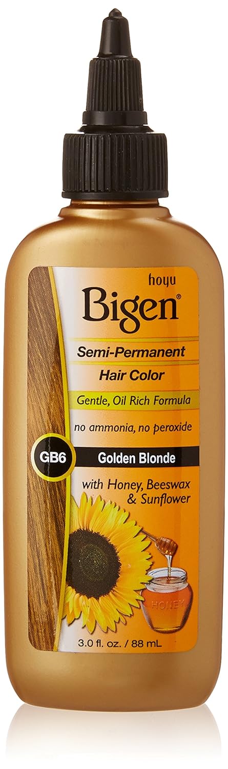 Bigen Tinte semipermanente para el cabello, BSPGB6, rubio dorado, 3 onzas líquidas