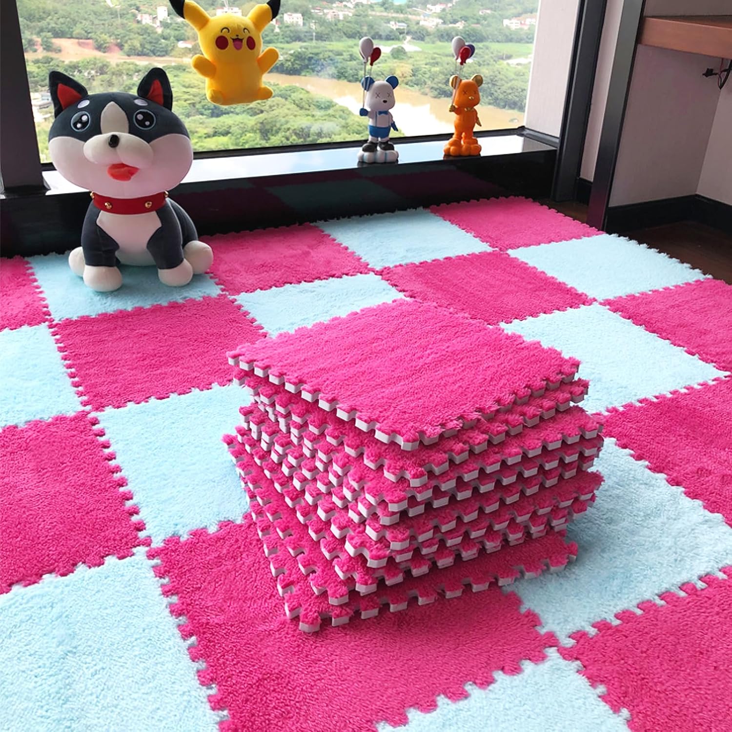 12 tapetes entrelazados de espuma EVA suaves y esponjosas, alfombras protectoras para el suelo, tapetes de juego para niños, habitación de niños,