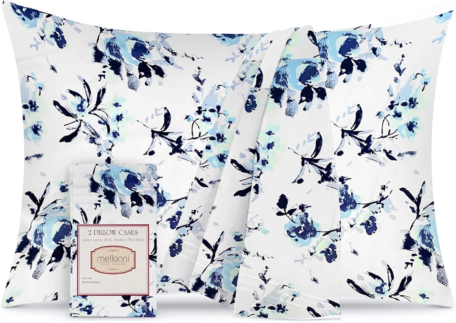 Mellanni Juego de 2 fundas de almohada de tamaño estándar de la colección icónica, lujosas, extrasuaves, refrescantes, resistentes a las arrugas, a