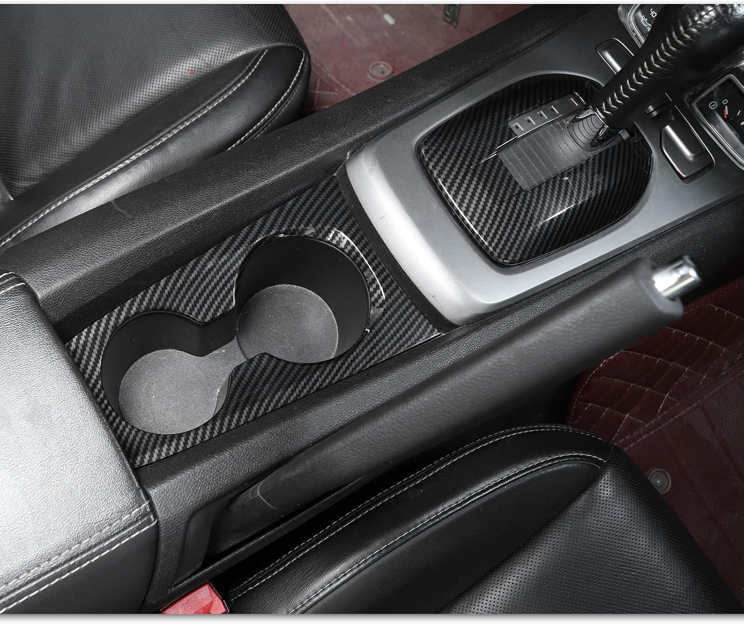 Kit de cubierta de fibra de carbono para portavasos delantero + caja de cambios para Chevrolet Chevy Camaro 2010-2015