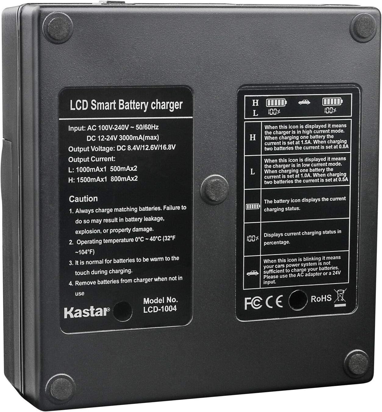 Kastar Paquete de 1 batería LP-E19 completamente decodificada y cargador rápido LCD de repuesto para Canon EOS 1D C, EOS 1D Mark III, Mark 3, EOS