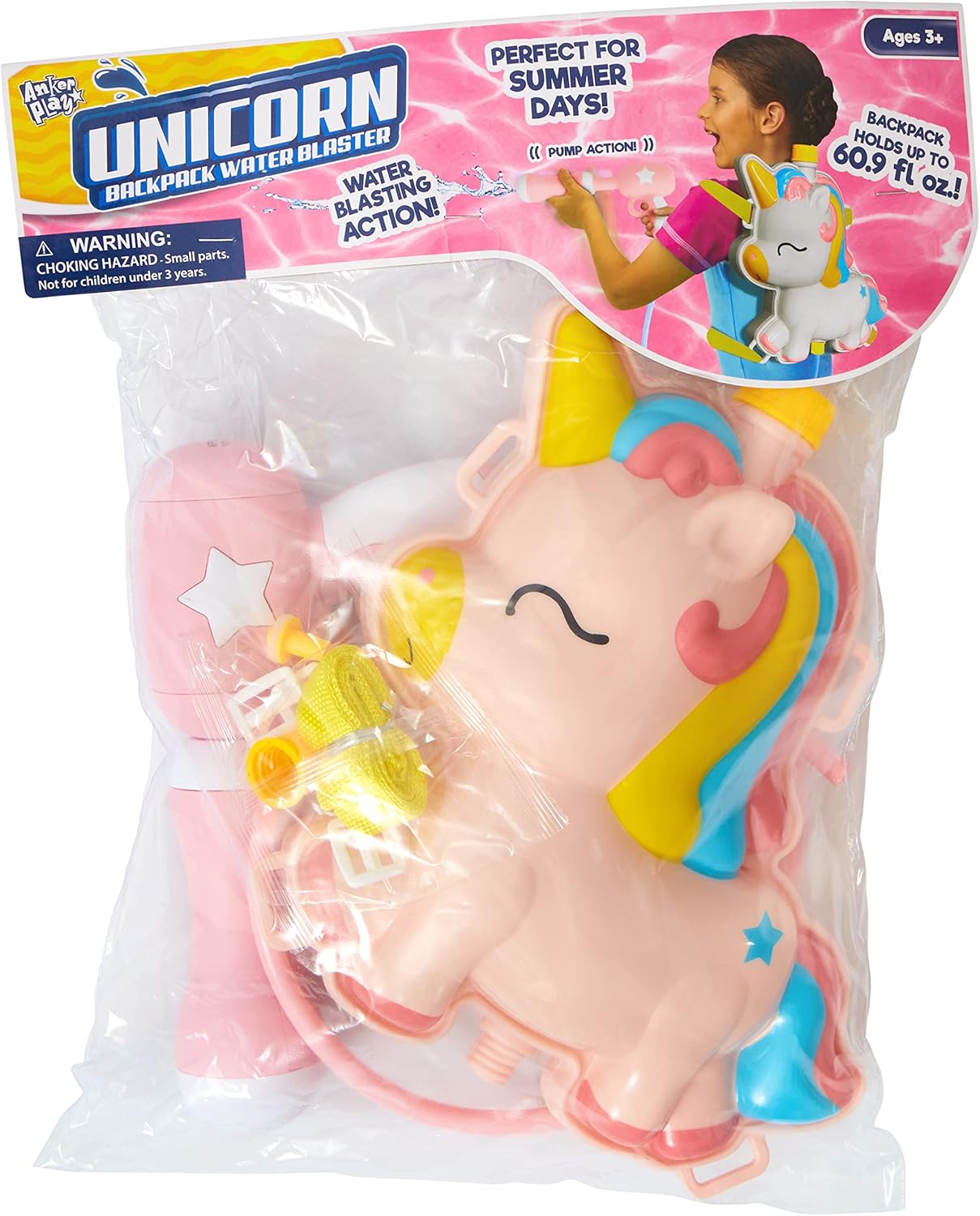 Unicorn Water Blaster – Mochila de unicornio para niños y niñas, juguete de verano para jugar al aire libre, juguetes de piscina, cada mochila tiene