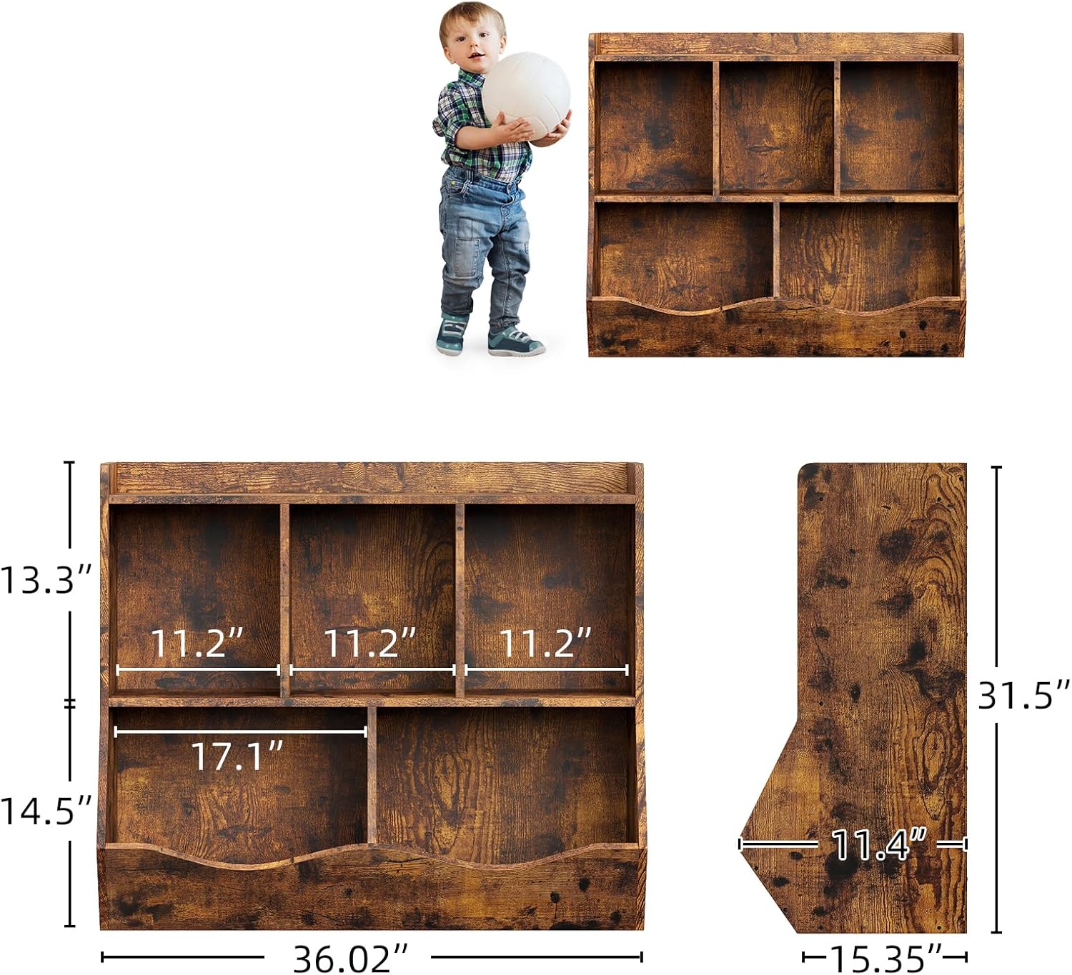 Estantería de juguetes y estantería para niños y niñas, estante múltiple con organizador de cubos para almacenamiento de libros y juguetes, para
