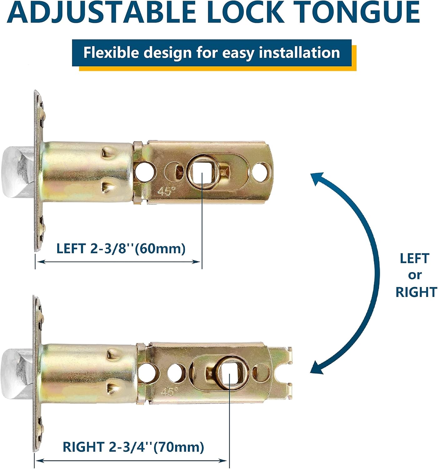 Leydebong Paquete de 10 manijas de puerta doradas, manijas de puerta de entrada con llaves, cerradura de puerta resistente, diseño moderno y