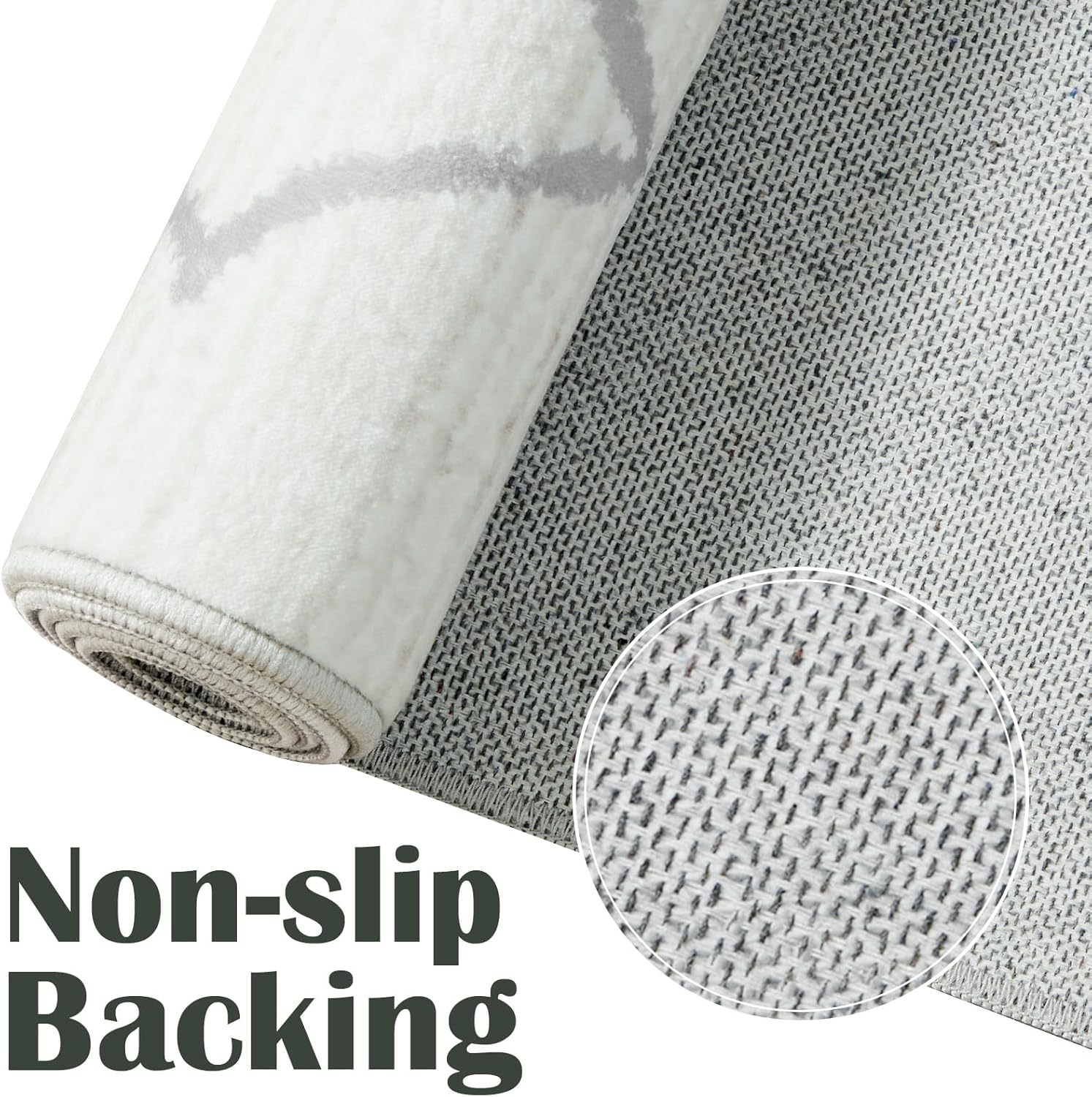 jinchan Alfombra marroquí lavable de 5 x 7 pies, moderna, geométrica, antideslizante, delgada, para interiores, para sala de estar, dormitorio,