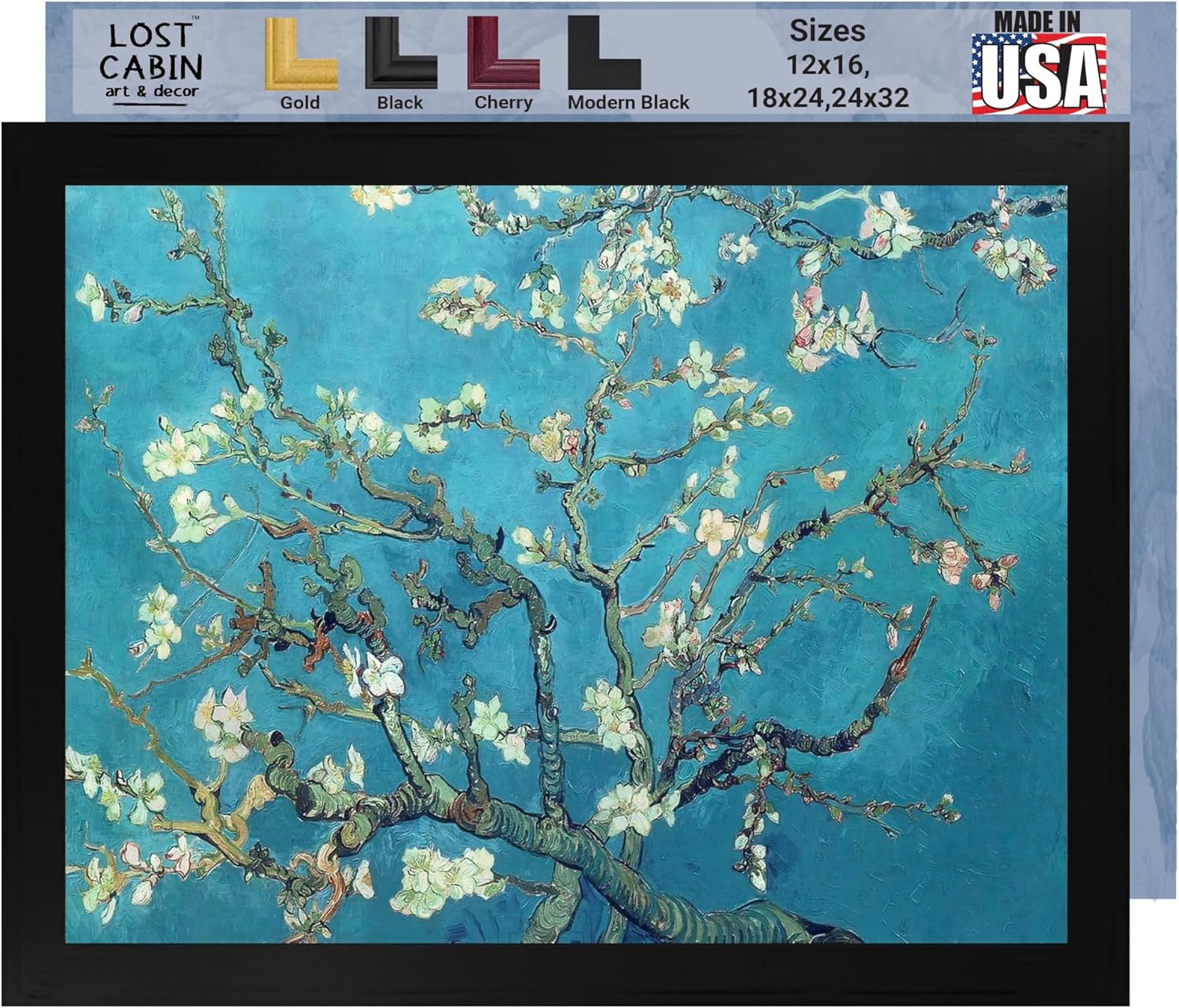 Ramas de cabaña perdida con flor de almendra por Vincent Van Gogh  Impresión sin marco  Reproducción de pinturas de obras de arte finas  Regalo de