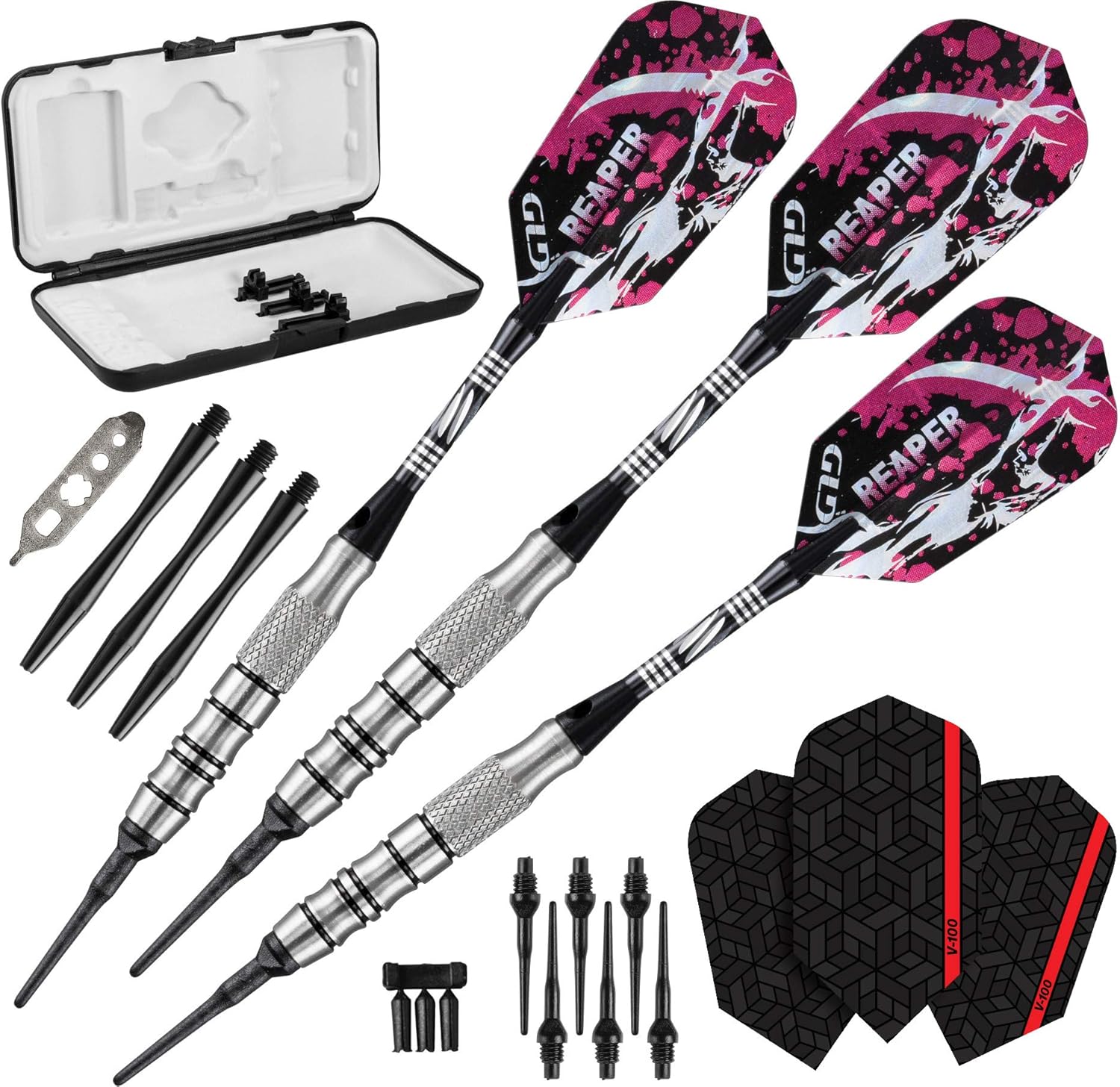 Viper Grim Reaper – Dardos de punta suave de tungsteno 80% con estuche de almacenamientoviaje