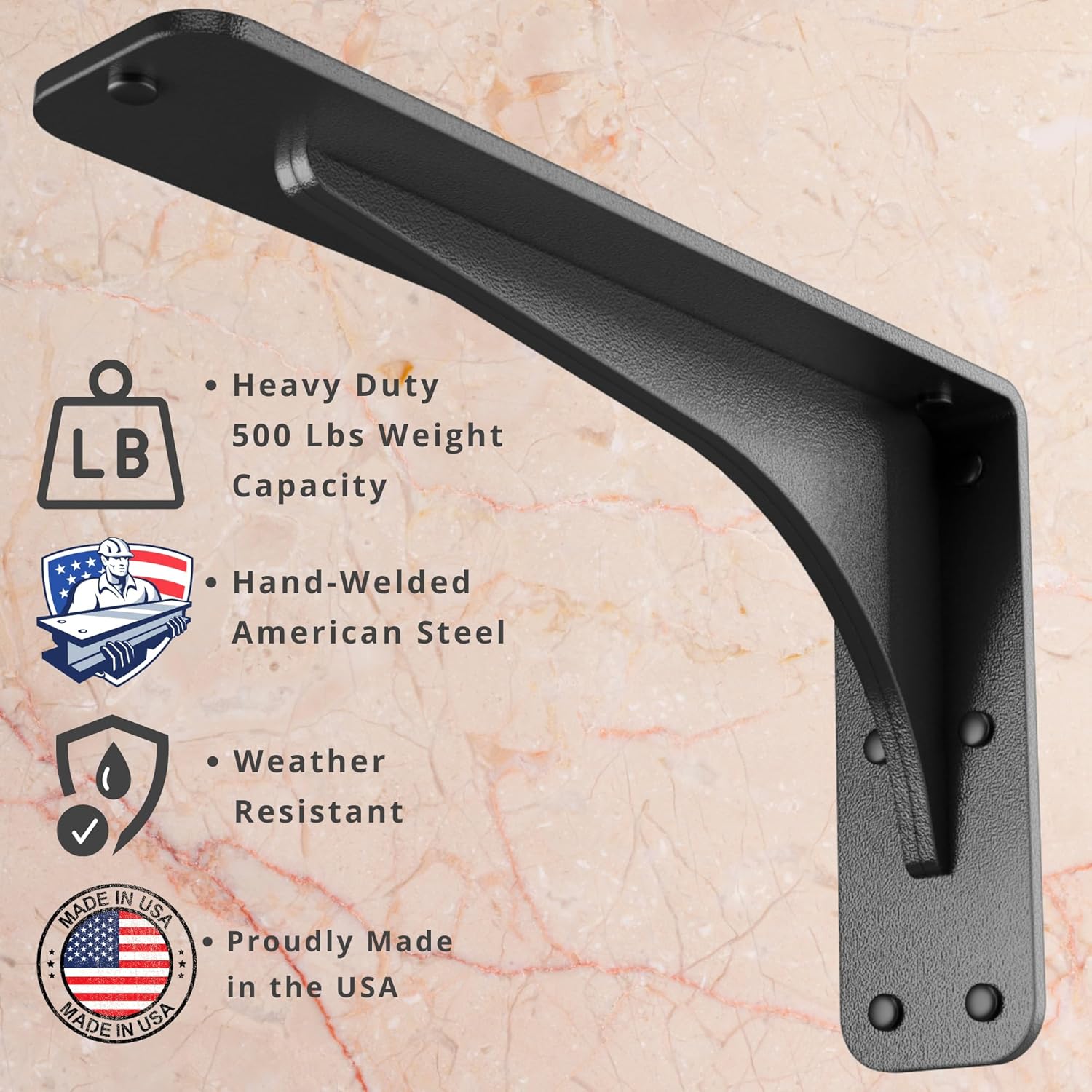 Starby Gladiator Series Solid Heavy Duty Welded 500 libras de granito de perfil bajo soporte de estante estante flotante discreto delgado capacidad