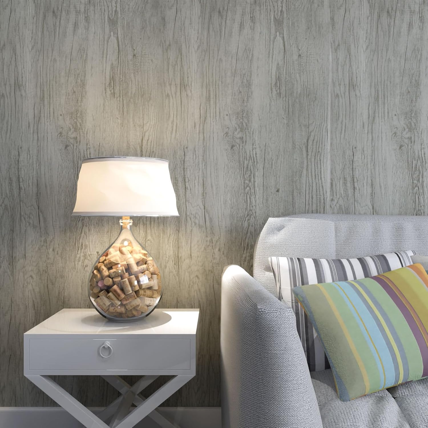 Naphite Papel tapiz de madera gris para despegar y pegar, papel de contacto de madera para gabinetes, encimeras, autoadhesivo, extraíble, papel de