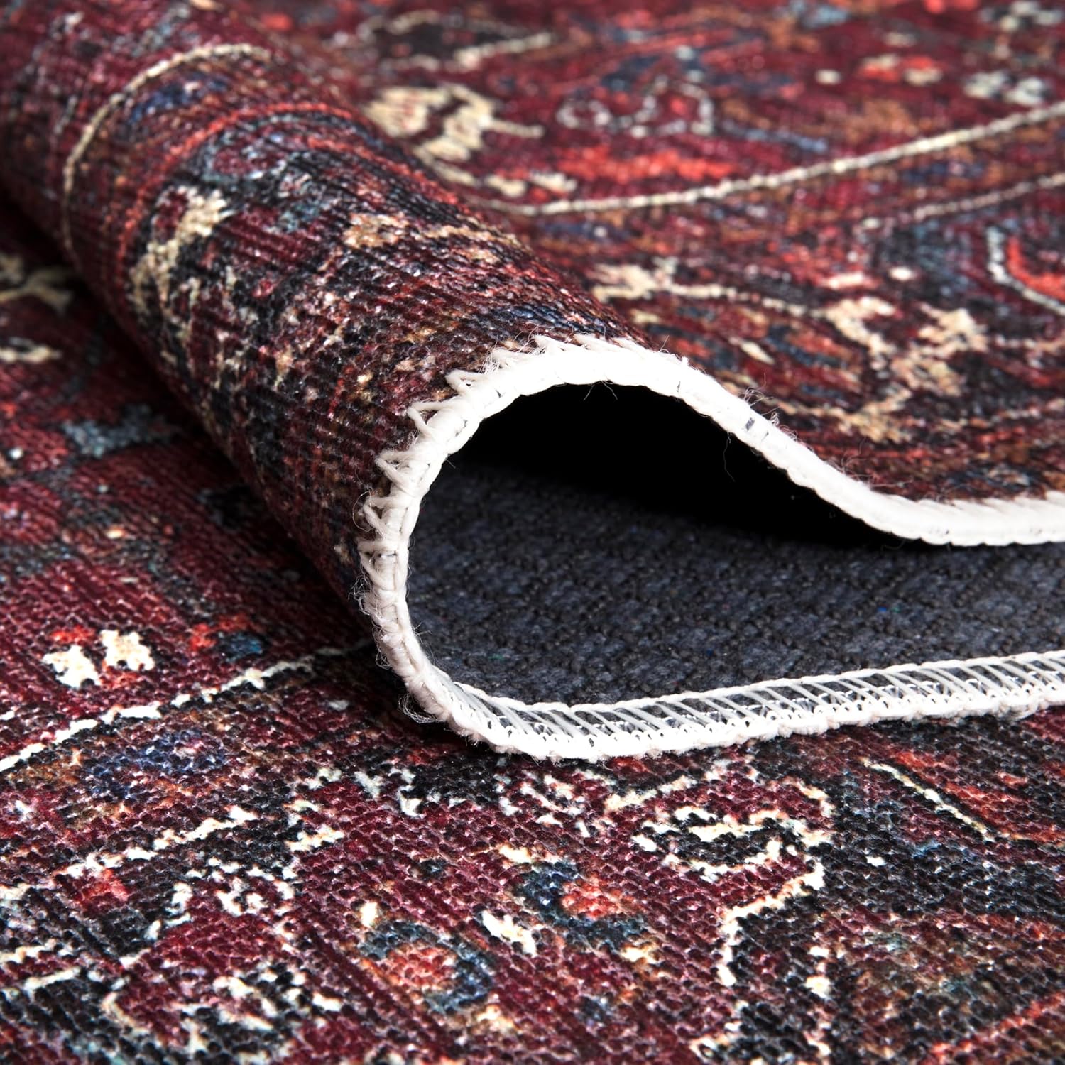 Bloom Rugs Alfombra lavable antideslizante de 3 x 5 pies  Alfombra tradicional con bordes para sala de estar, dormitorio, comedor y cocina, tamaño