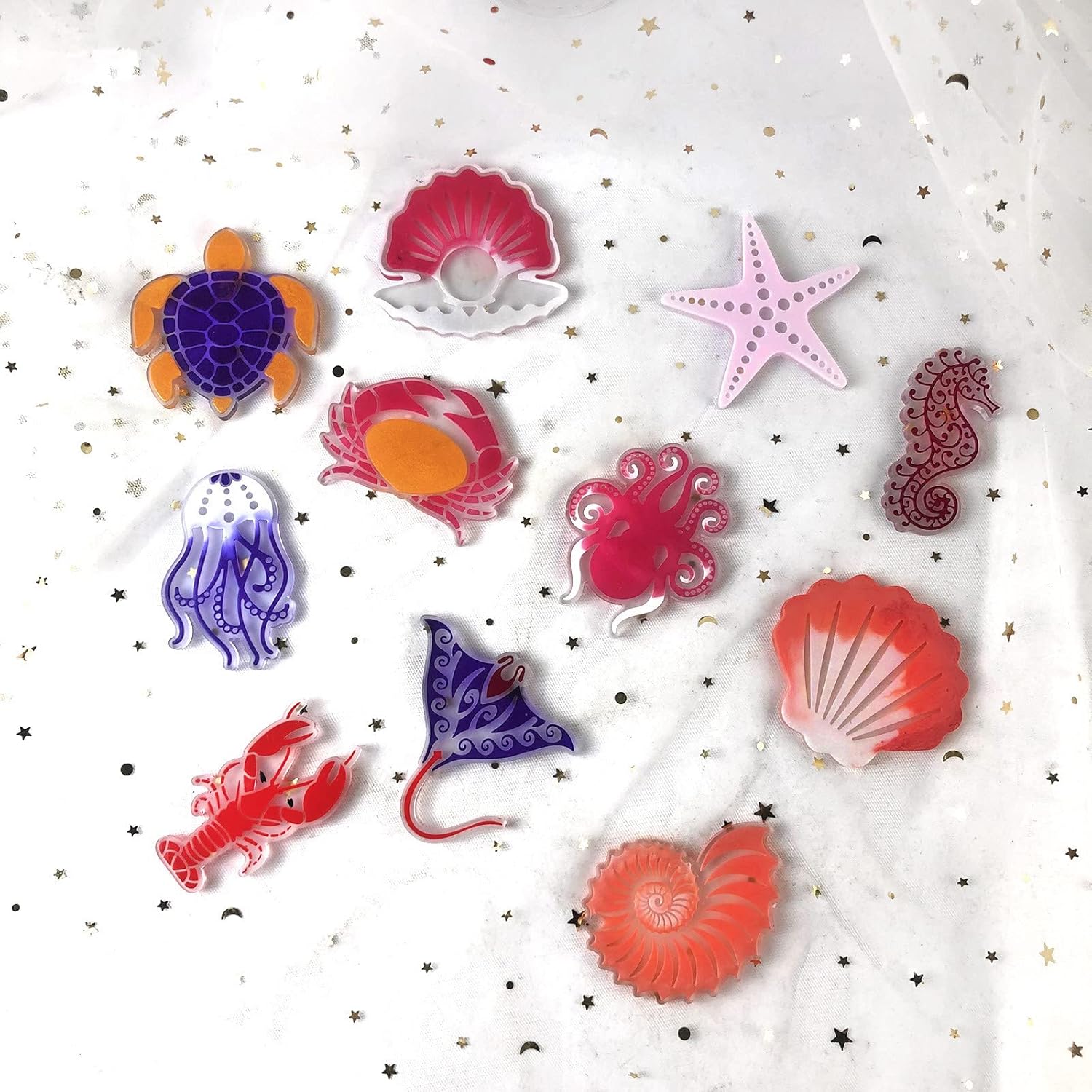 Molde de silicona para llavero de animales marinos, moldes de resina epoxi para bricolaje, collares, colgantes, manualidades, aretes, joyas, adornos
