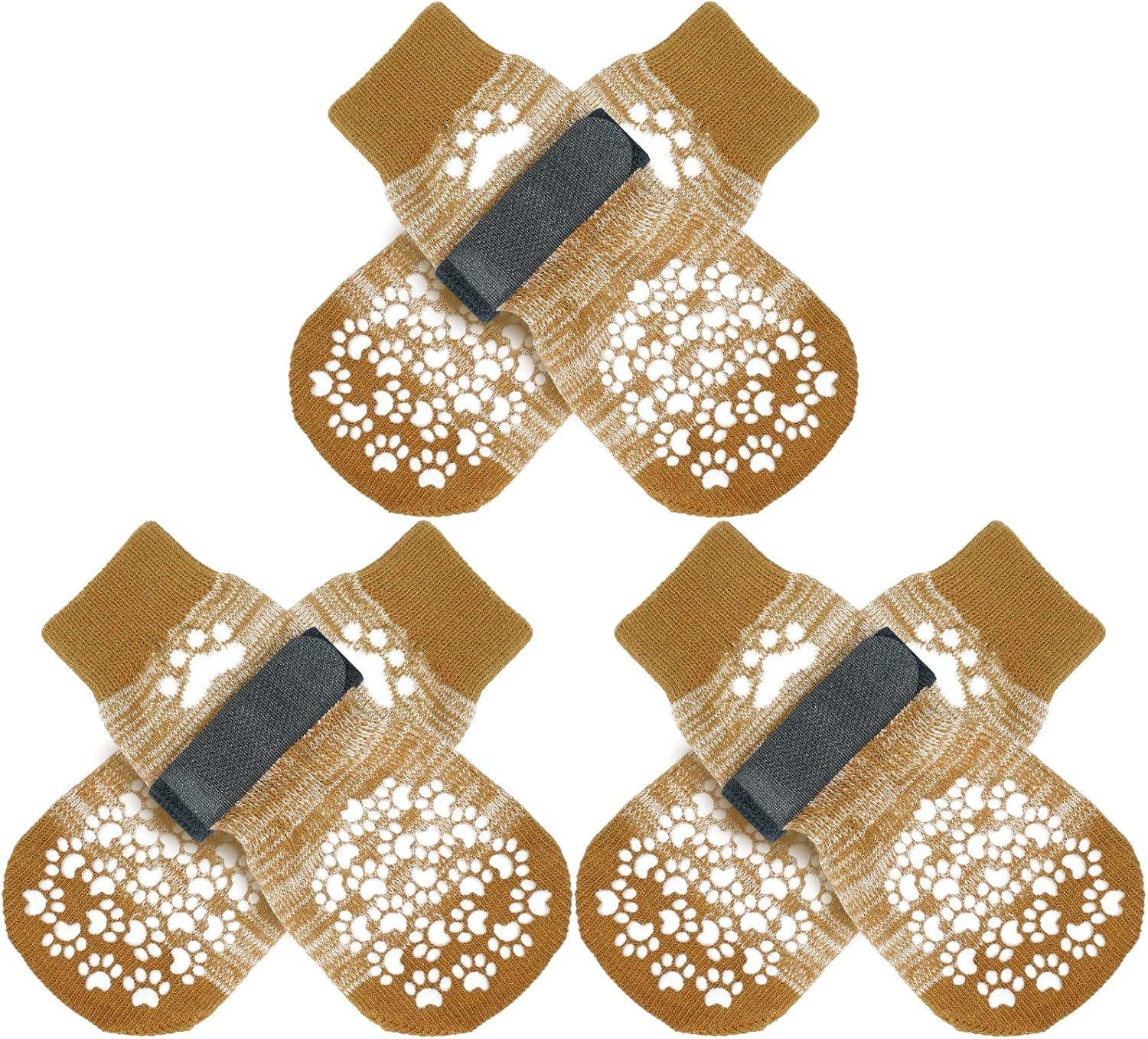 EXPAWLORER Calcetines antideslizantes para perro, agarre de doble cara, control de tracción en suelos de madera dura, zapatos para perros para