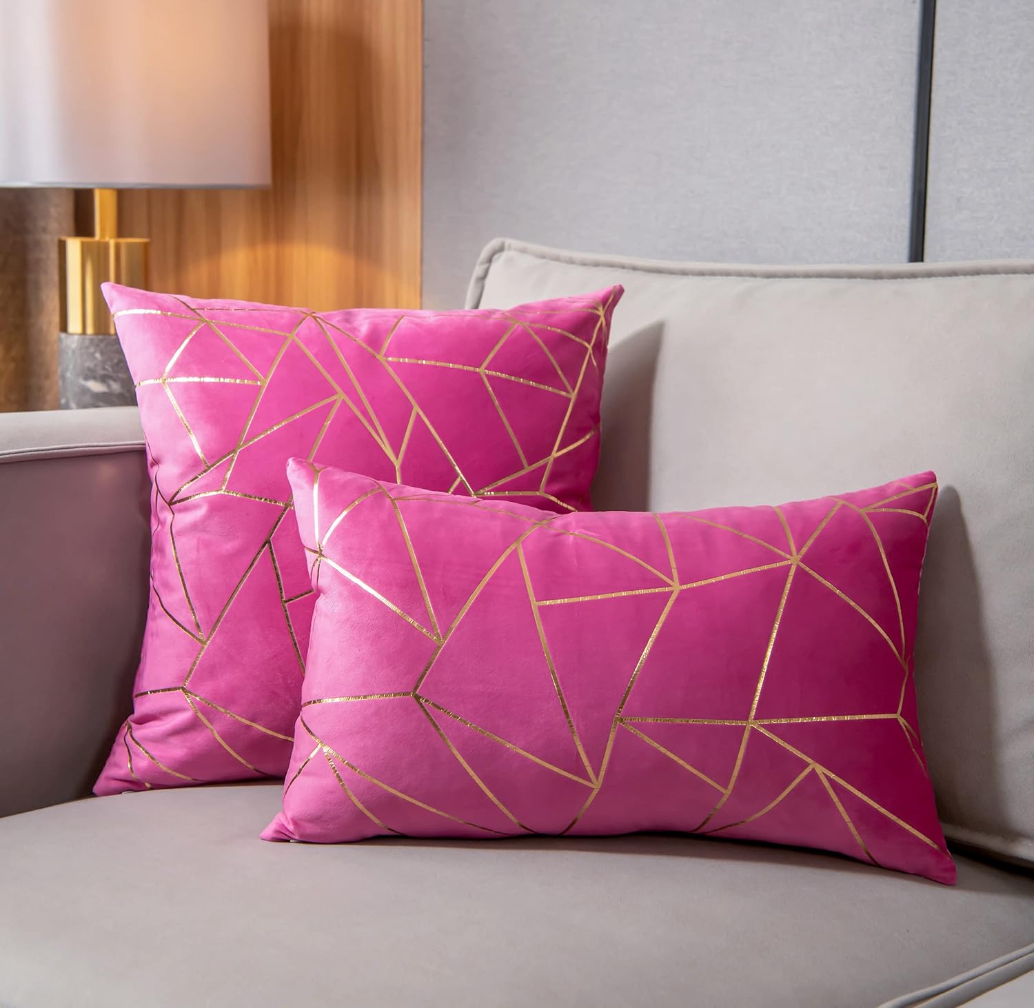 YONGLIU Fundas decorativas de terciopelo para cojines (2 unidades), ultra suaves ideales para Navidad, sofá, dormitorio, automóvil