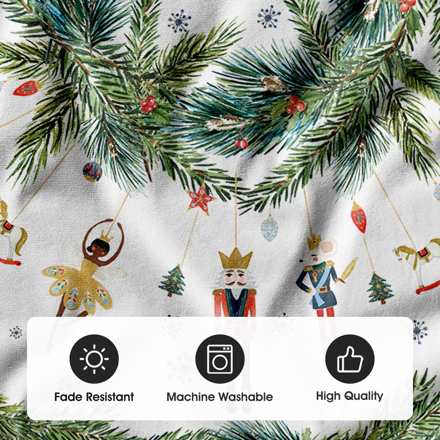 AVOIN colorlife Holly – Falda de árbol de Navidad de cascanueces de 36 pulgadas, decoración de árbol de vacaciones de invierno