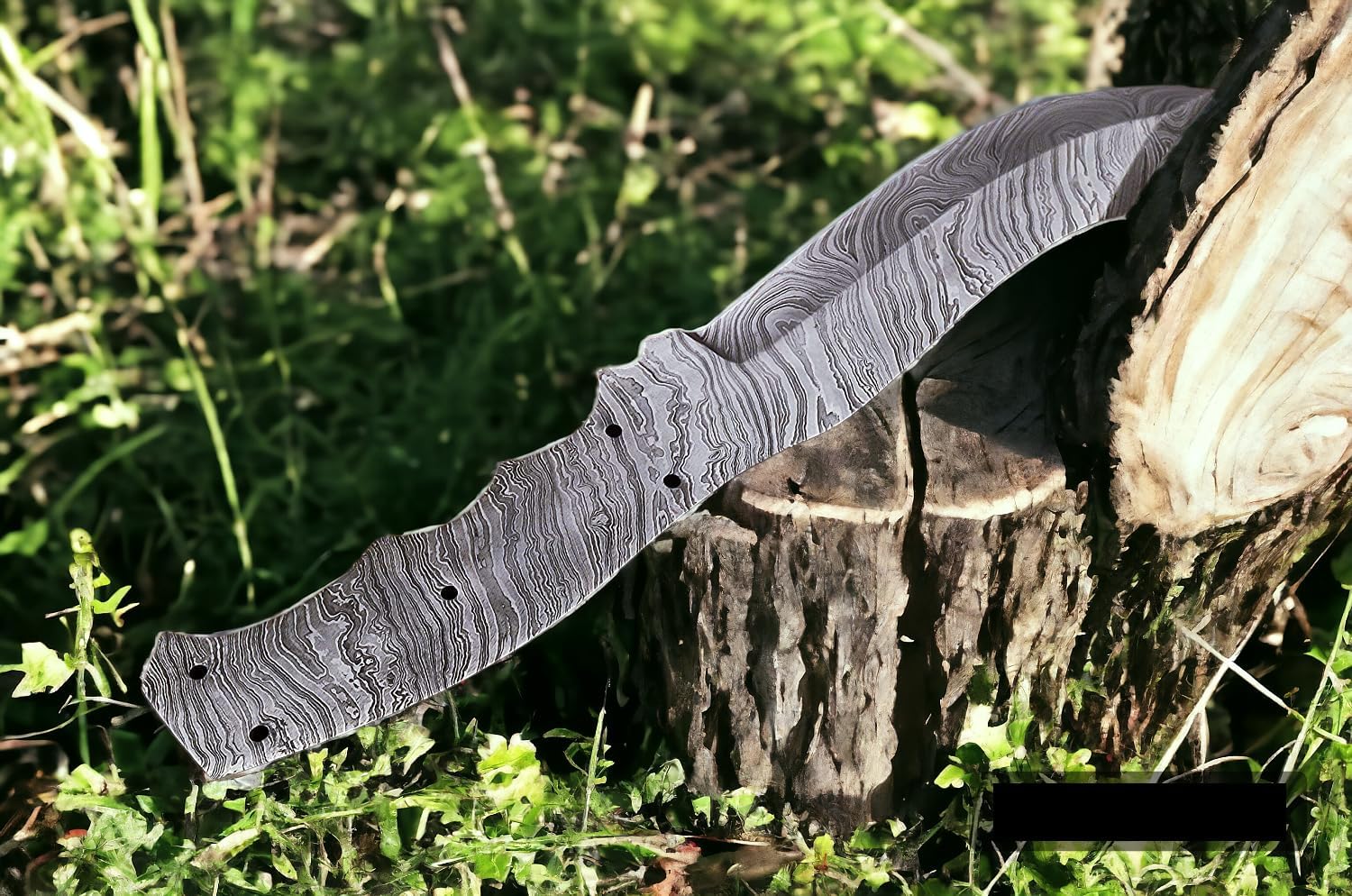 Wilson Roy Cuchillo de hoja en blanco de espiga completa de acero de Damasco hecho a mano para la fabricación de cuchillos suministros-7VV
