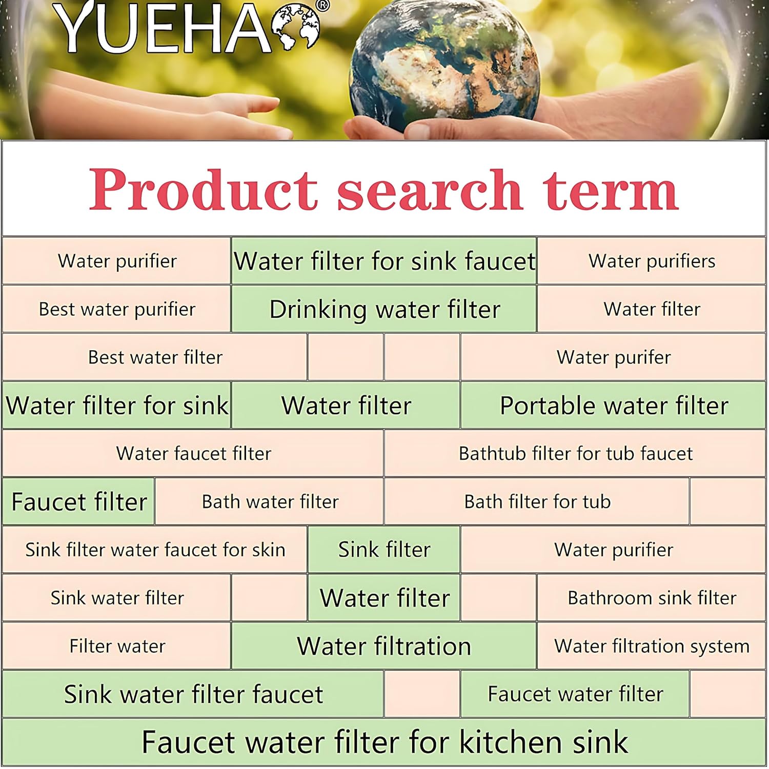 VEZE Purificador de agua para fregadero, purificador de agua, efecto de filtrado visible, filtración de 6 veces, filtro de agua giratorio de 360.