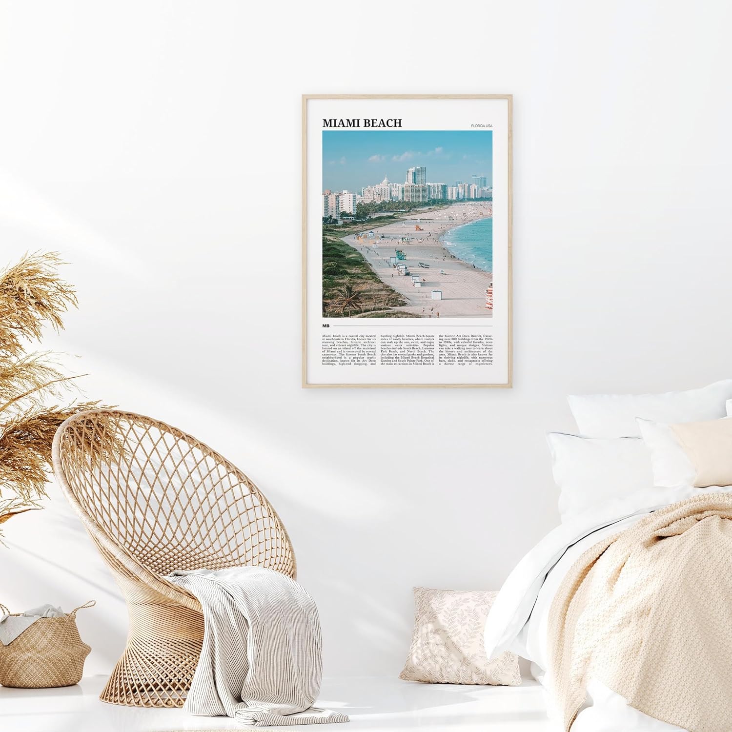 Póster de viaje de Miami Beach, arte de pared de Miami Beach, impresión de póster de Miami Beach, foto de Miami Beach, decoración de Miami Beach,