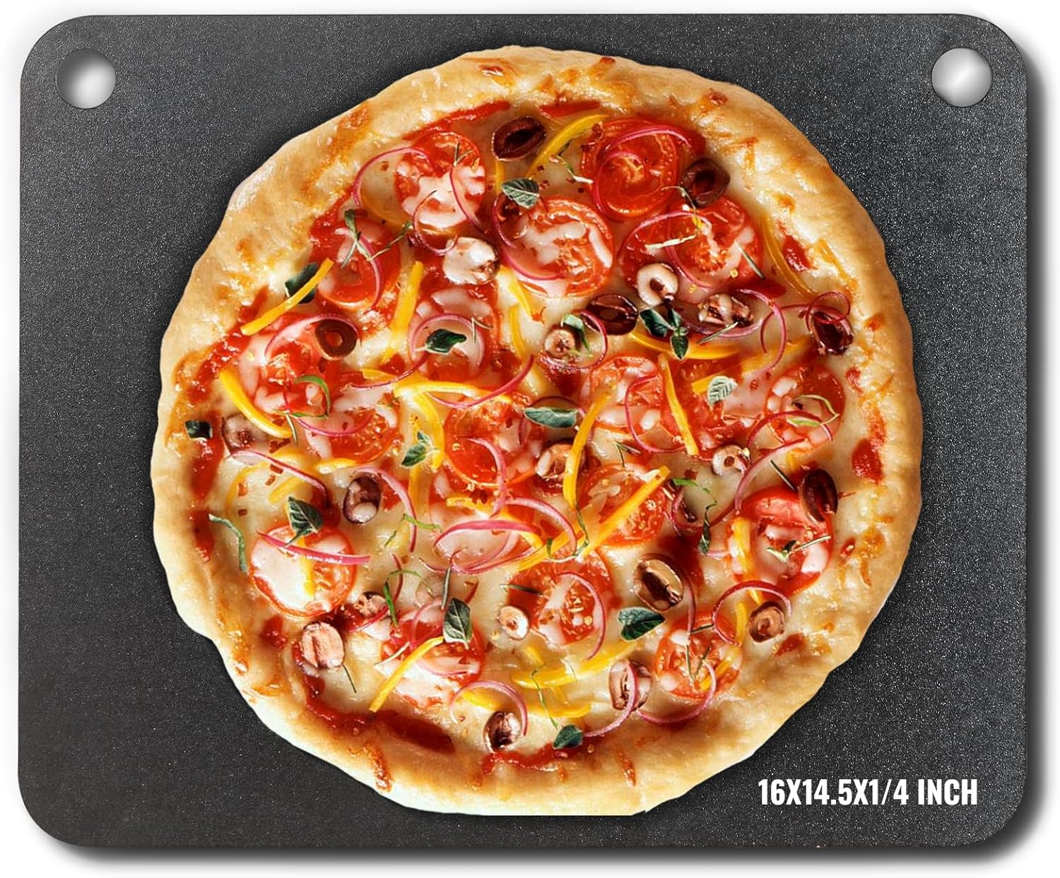 VEVOR Acero para pizza, placa de acero para pizza de 16 x 14.5 x 14 pulgadas para horno, piedra para hornear pizza de acero al carbono previamente