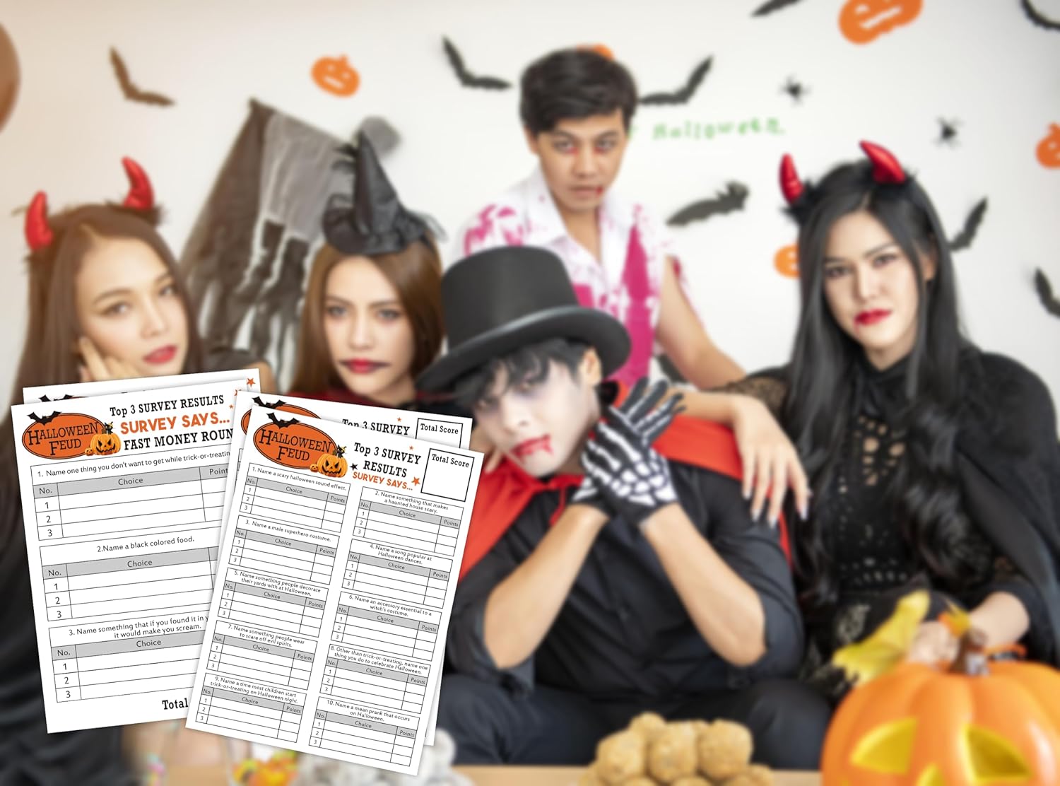 Juego de pelea amigable para Halloween, juegos de fiesta de Halloween, juegos de trivia, juego de pelea para adultos, juegos de rompehielos de