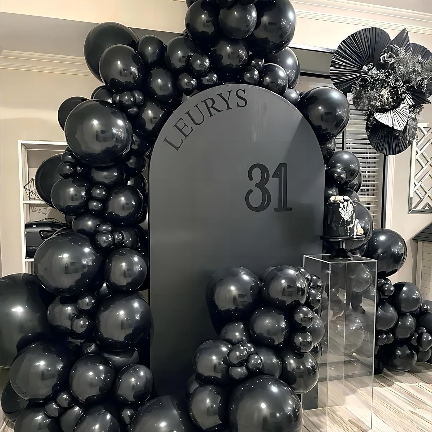 Paquete de 60 globos negros, globos de látex negros de 12 pulgadas, calidad de helio para fiesta de cumpleaños, graduación, vacaciones, boda, baby