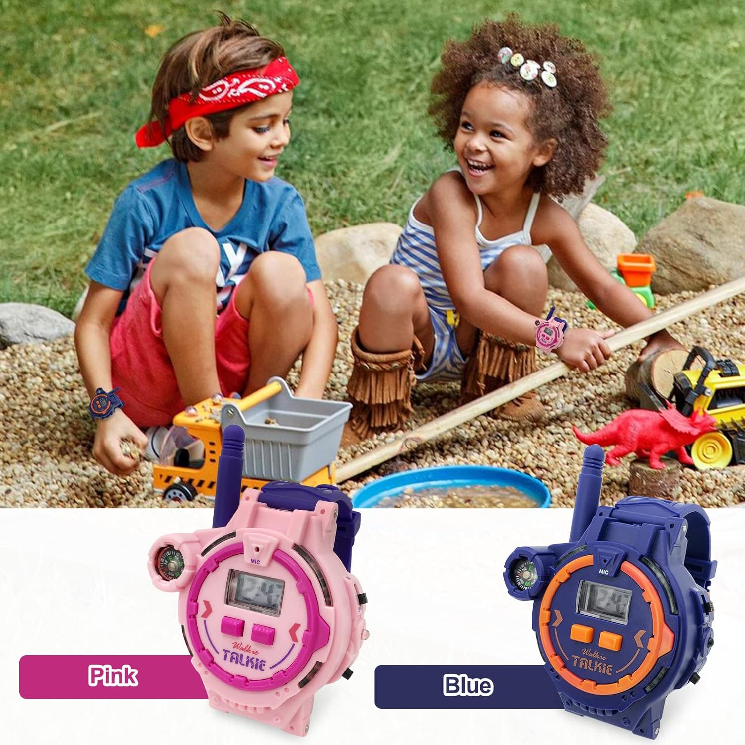 Walkie Talkie recargable para niños, radio bidireccional Walky Talky con linterna, juego para exteriores, interfono, juguete y regalos para niños y